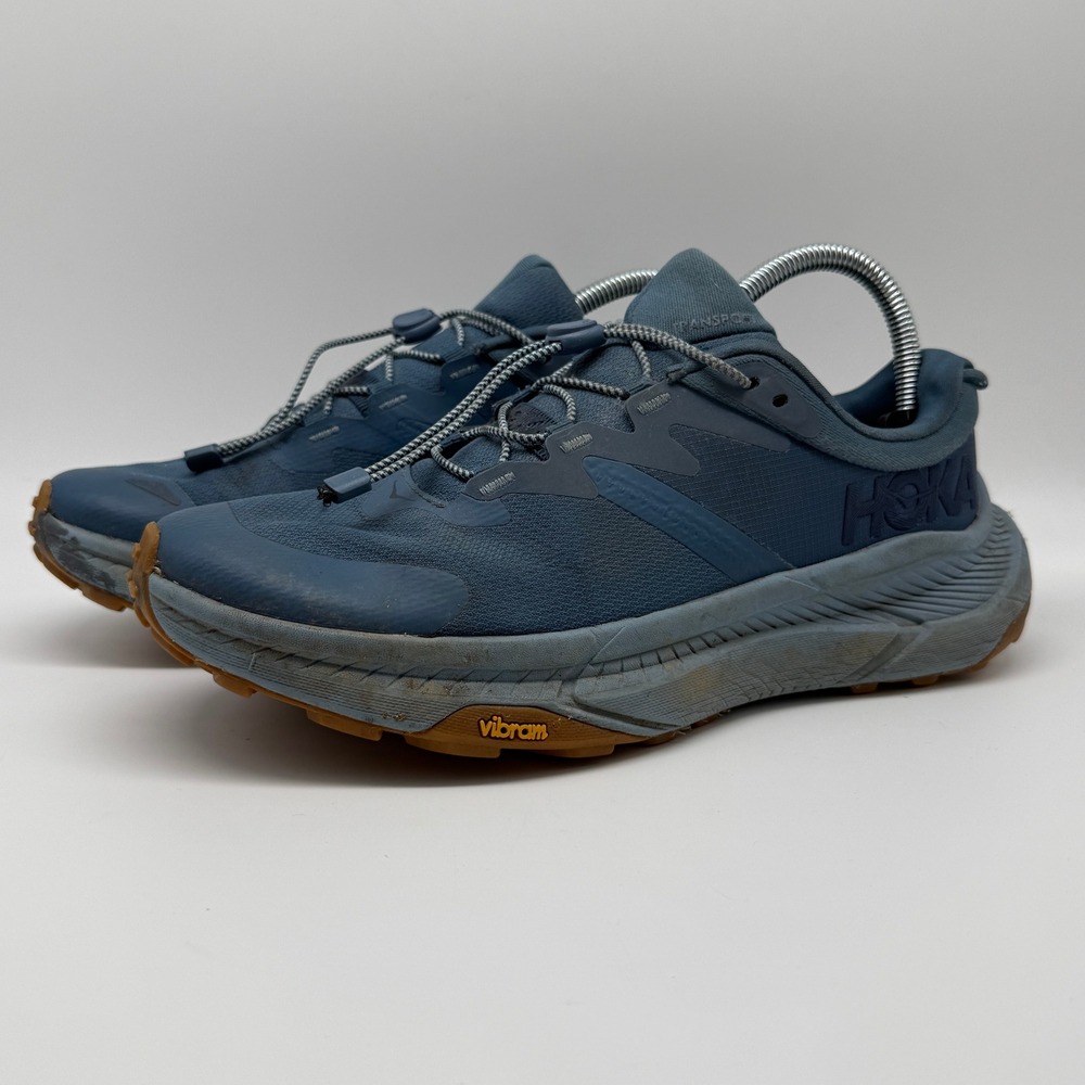 Hoka Transport Sneakers Womens 9 Blue Walking Hiking Shoes 1123154 RLTL Vibram